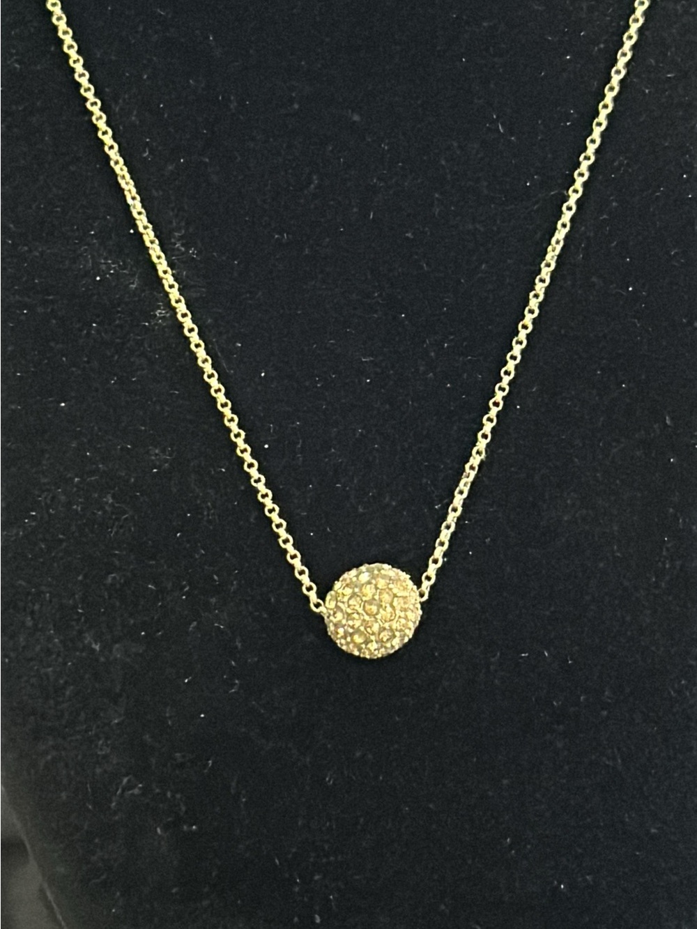 Monet Gold Pavé Ball Pendant Necklace - Elegant Women's Jewelry